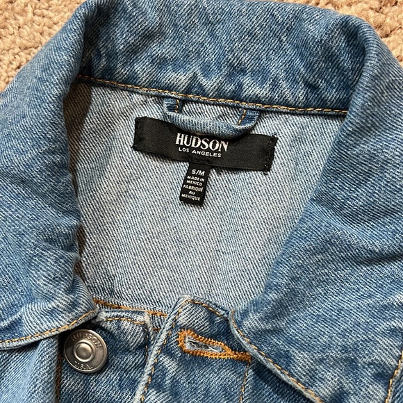 Hudson Los Angeles women’s denim trucker jacket sz S/M - Picture 9 of 12